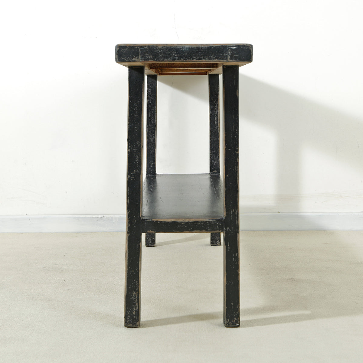 Song Console Table with Shelf Antique Black