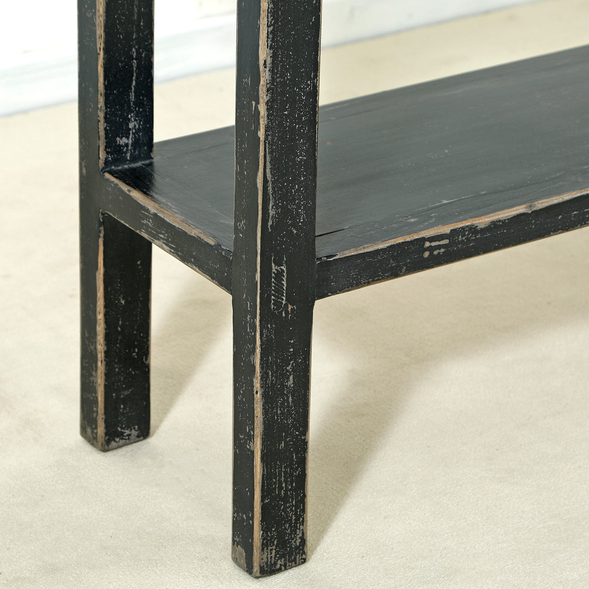 Song Console Table with Shelf Antique Black