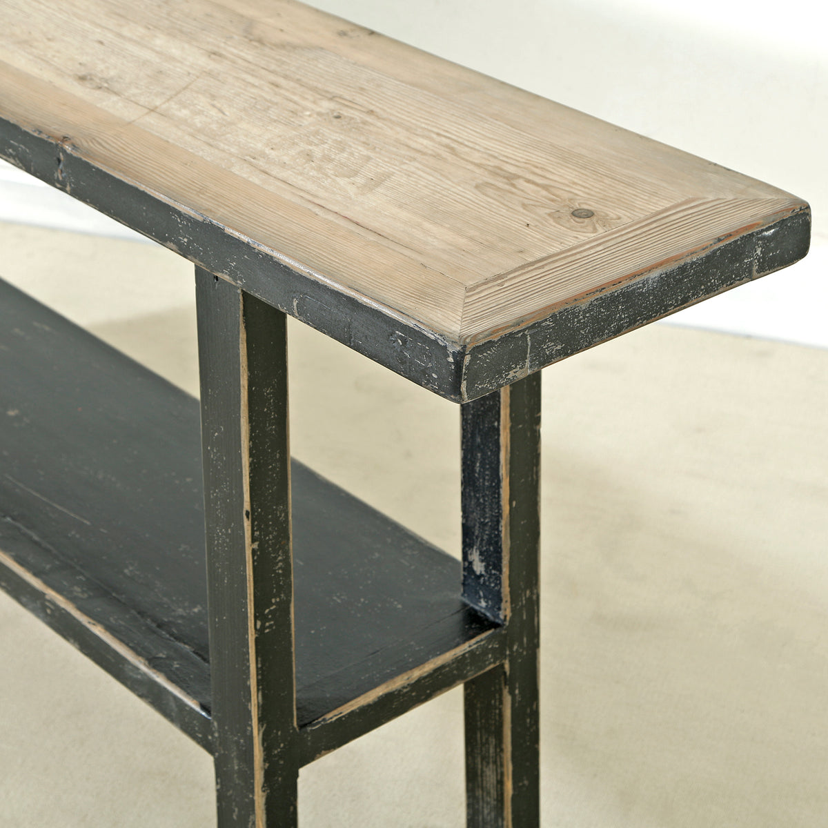 Song Console Table with Shelf Antique Black