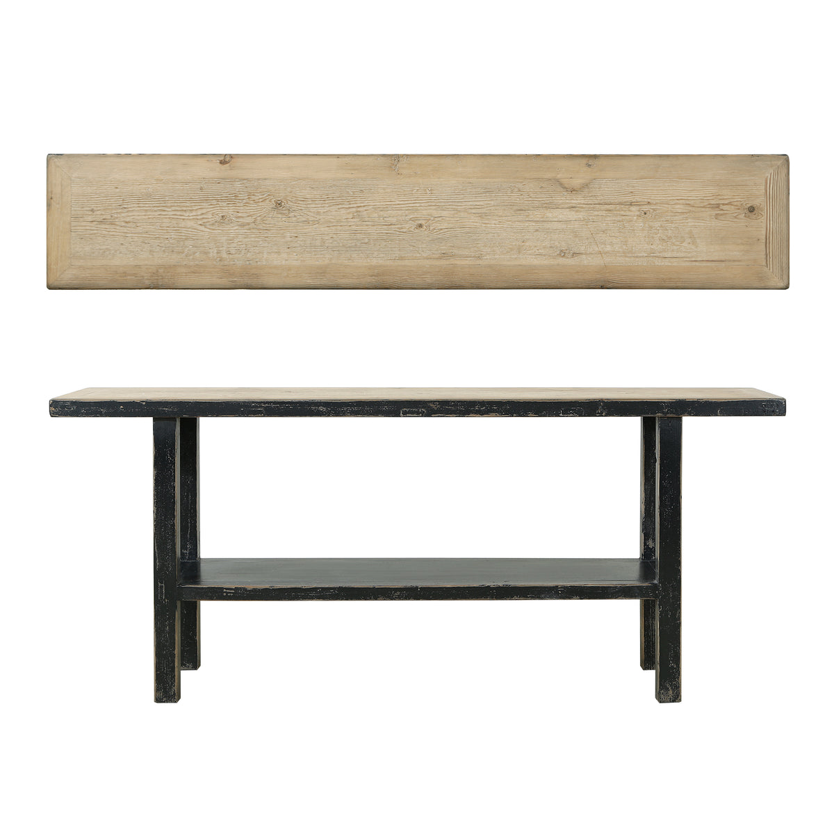 Song Console Table with Shelf Antique Black