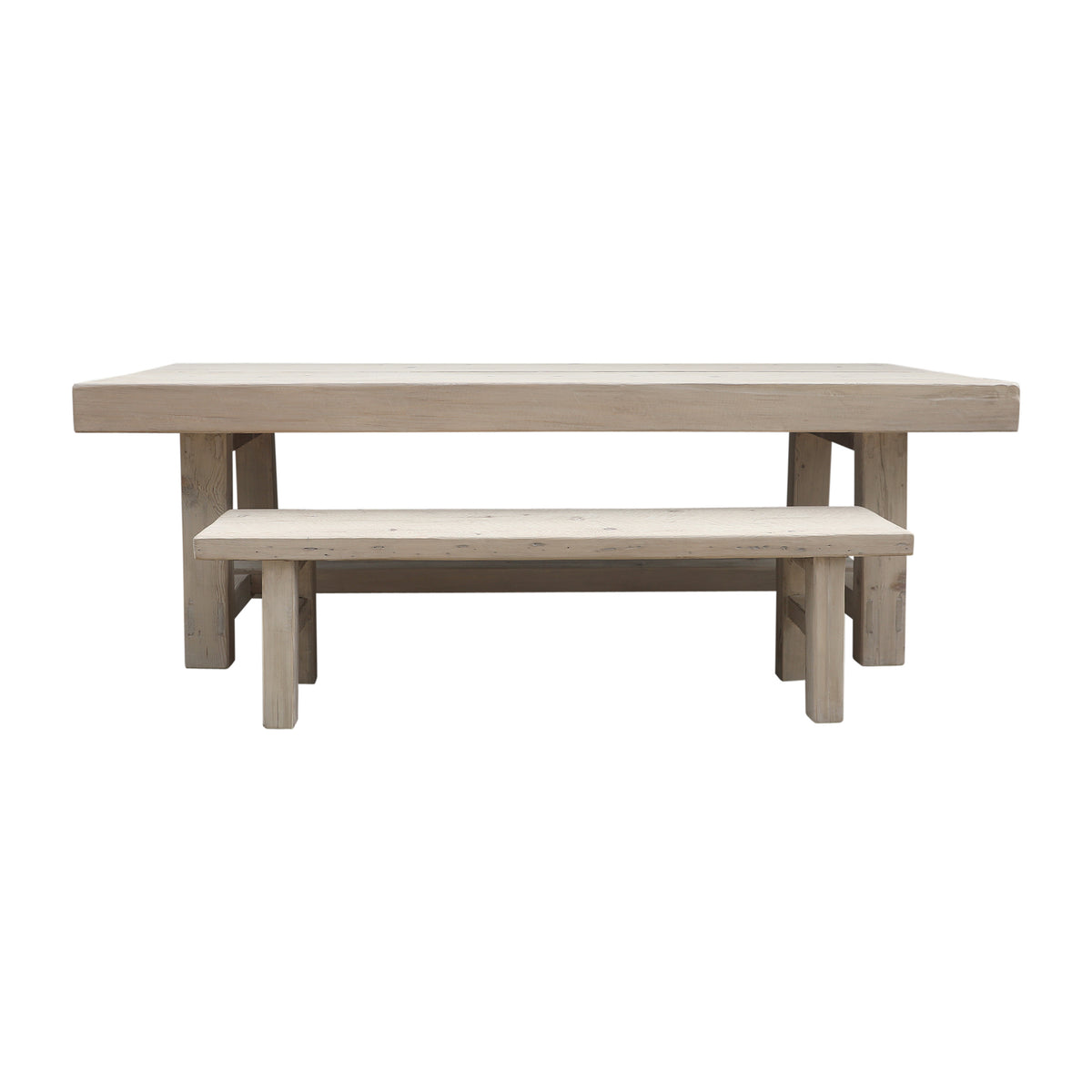 67-Inch-Wide Capri Bench with Weathered Natural Finish