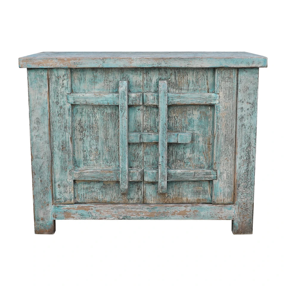 Amalfi Two-Tone Patrician One Door Cabinet | Aqua Finish