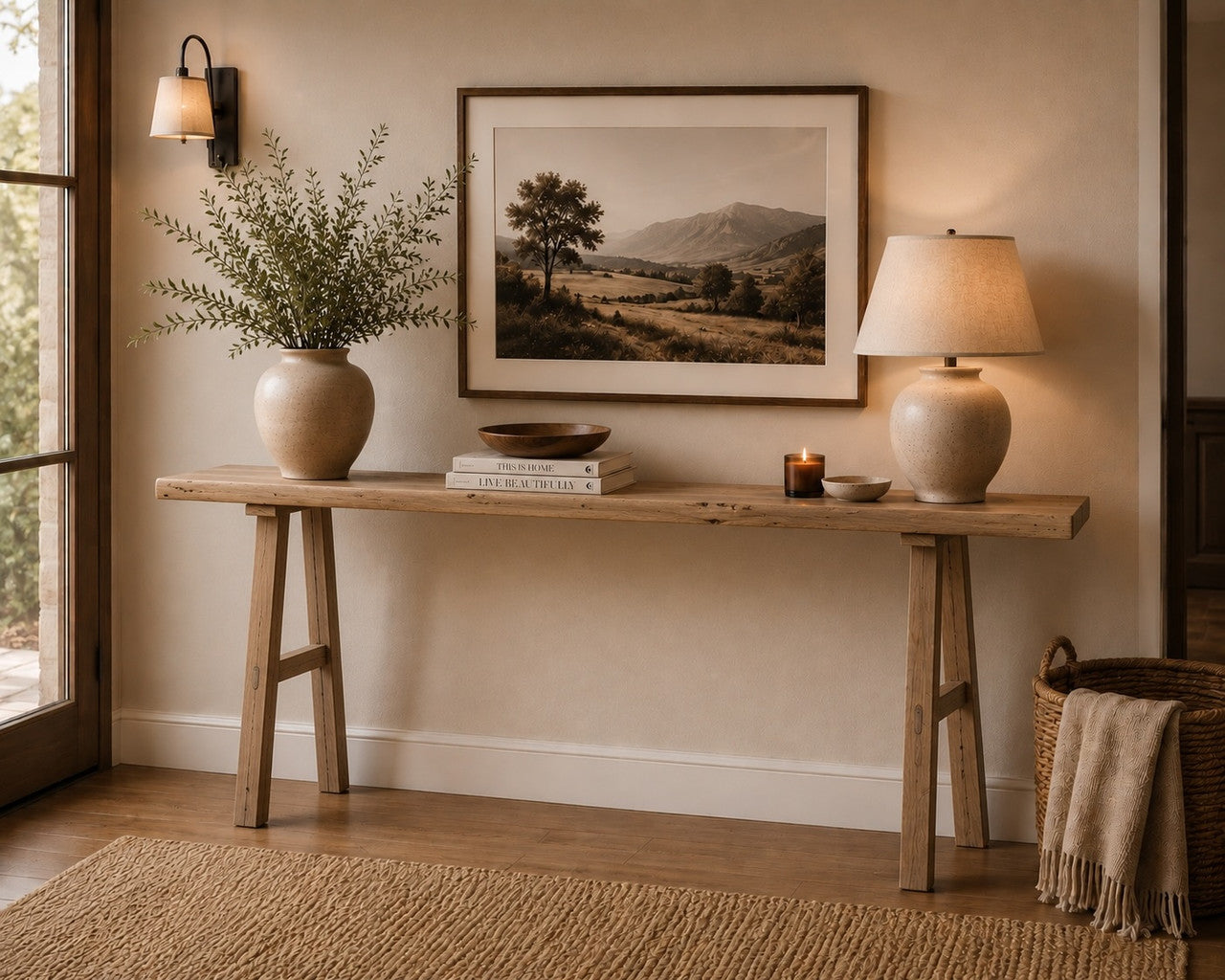 Live Edge Console Table Walnut Wood Natural(color & size vary) 78X14X31