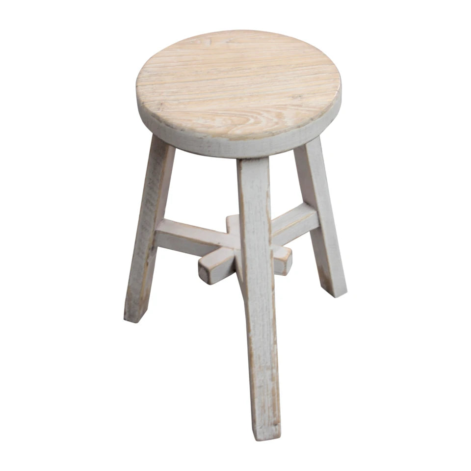 Dia Two-Tone Round Side Table | Distressed Finish