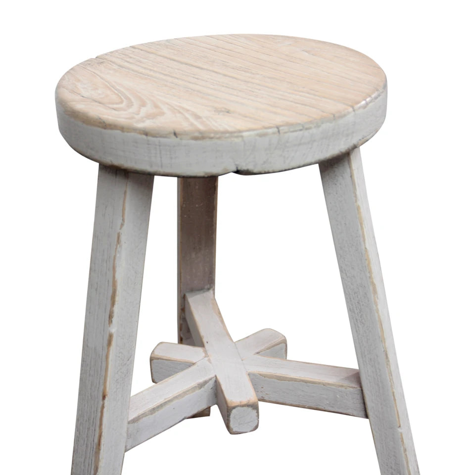 Dia Two-Tone Round Side Table | Distressed Finish