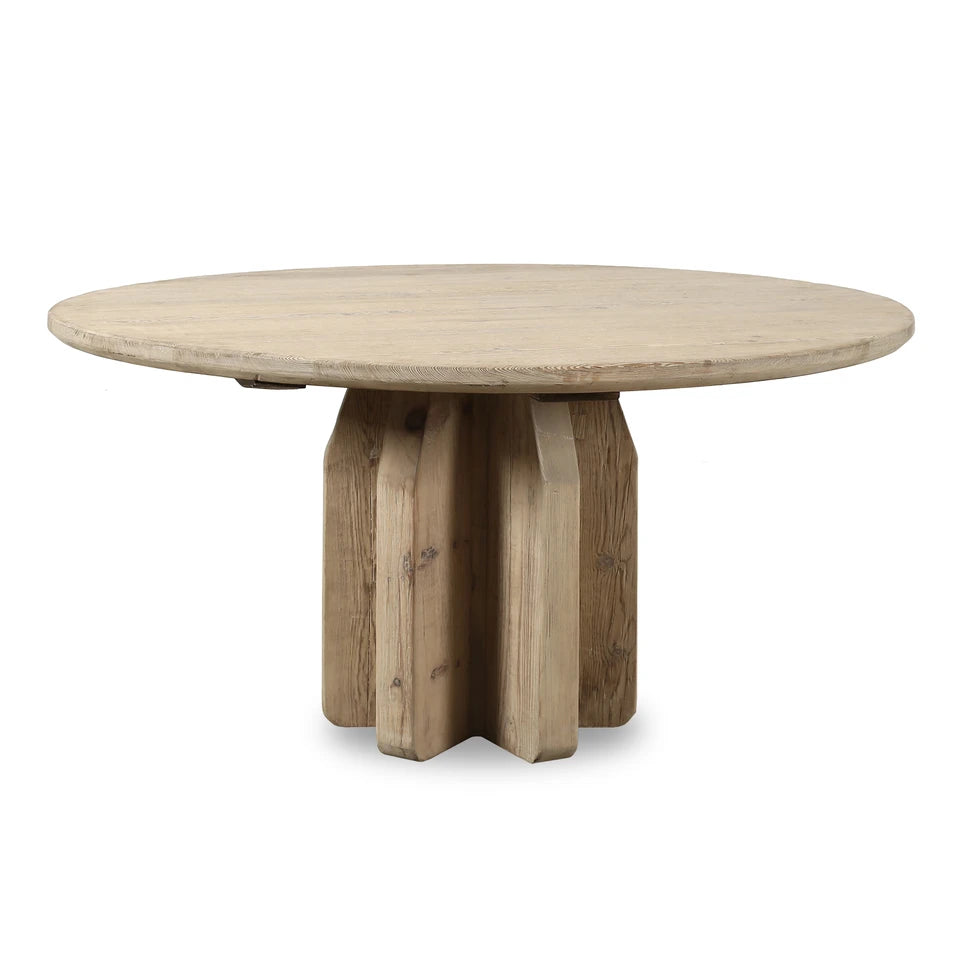 Lucca Round Dining Table | Weathered Natural Pinewood