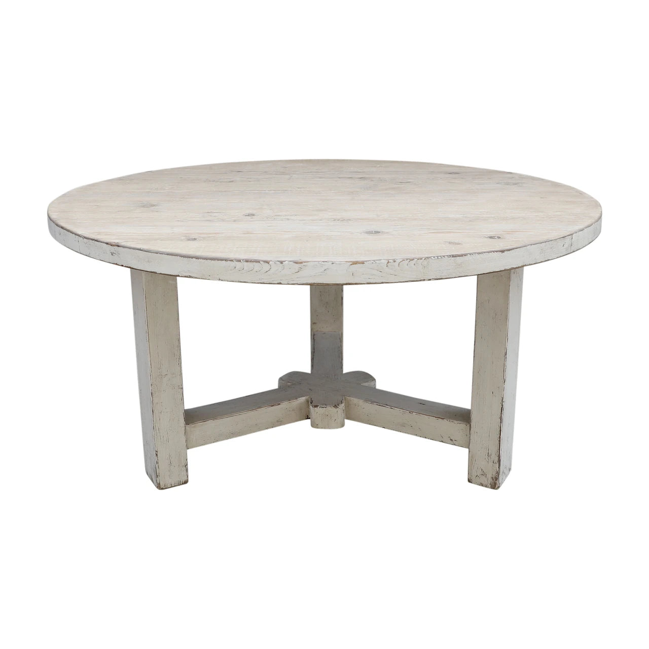 Amalfi Two-Tone Round Dining Table | Antique Distressed Finish
