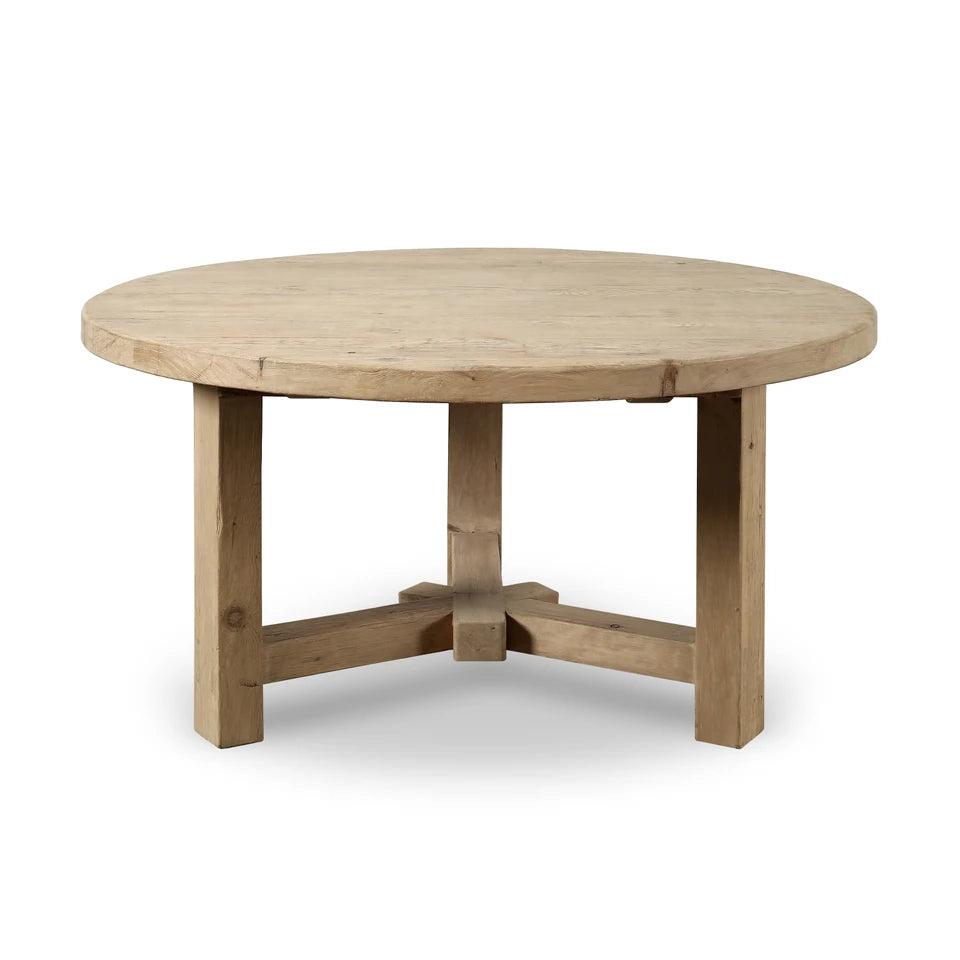 Amalfi Round Dining Table | Weathered Natural Solid Wood