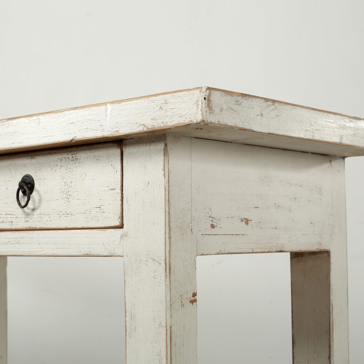 Amalfi Marble Top Console Distressed White 83x20x35H