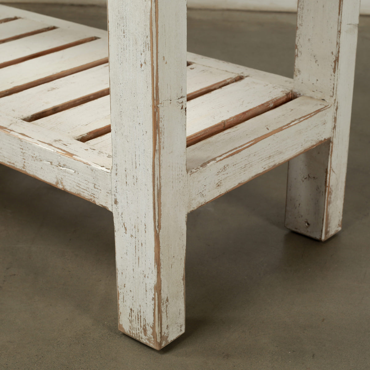 Amalfi Marble Top Console Distressed White 83x20x35H