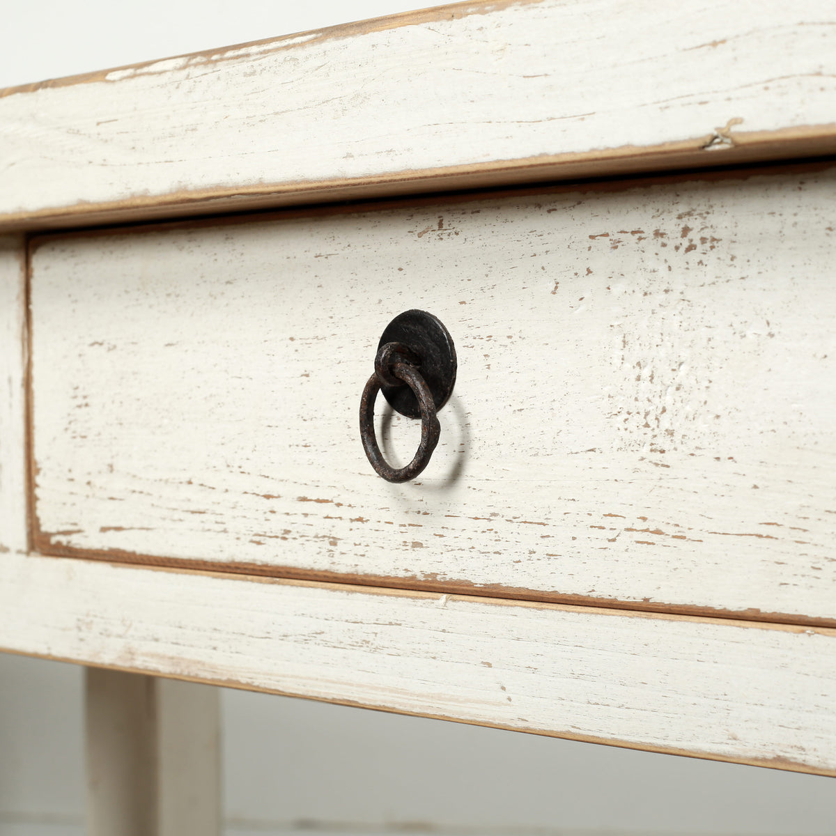 Amalfi Marble Top Console Distressed White 83x20x35H