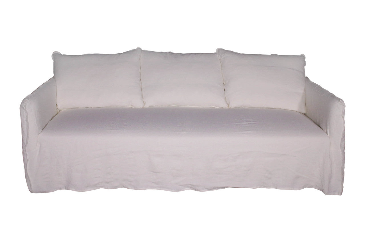 Naples Sofa - Wash Linen White Slipcover 91x40x38.5H