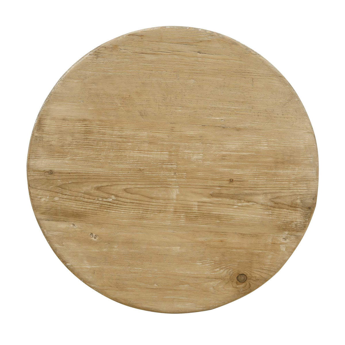 Amalfi Two Tones Round Side Table with Shelf Antique White