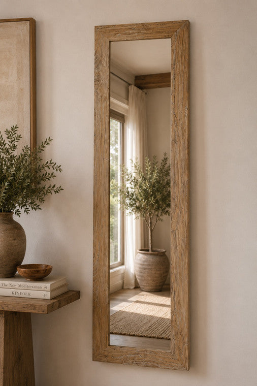 Recycled Pinewood Mirror 78.74x20 Weathered Natural image 3