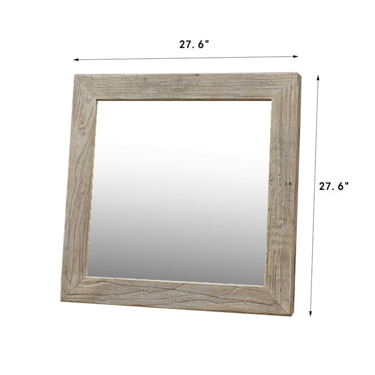 Recycled Pinewood Mirror 27.56x27.56 Weathered Natural image 3