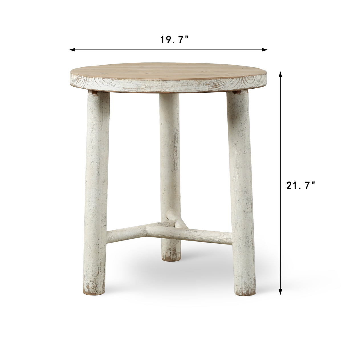 Amalfi Two Tones 20" Round Side Table with Round Legs