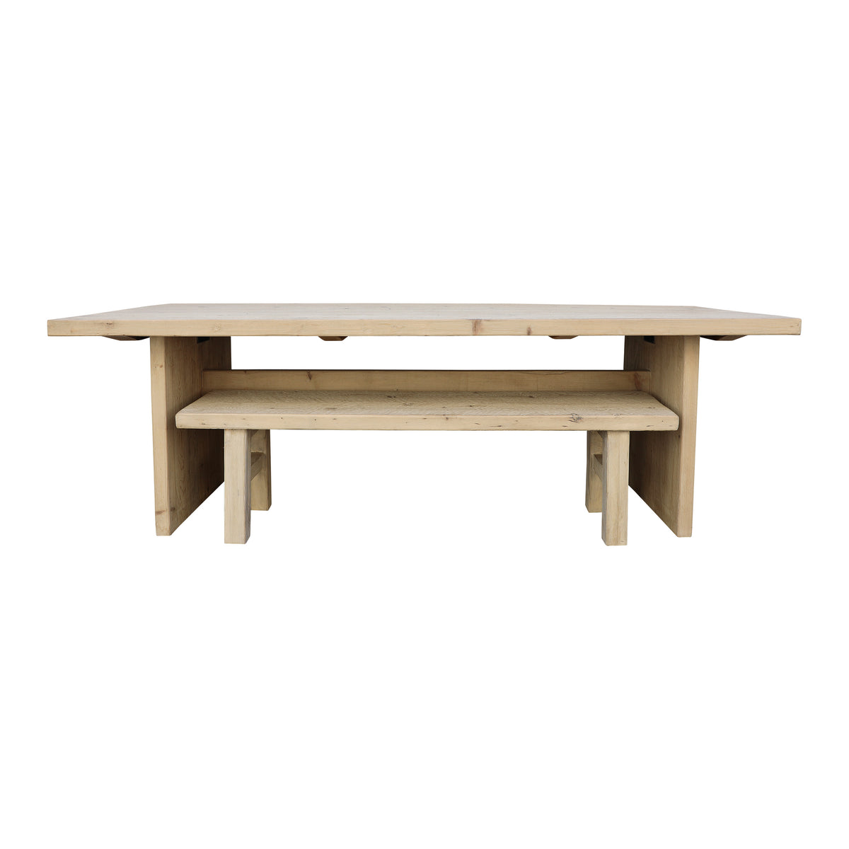 67-Inch-Wide Capri Bench with Weathered Natural Finish