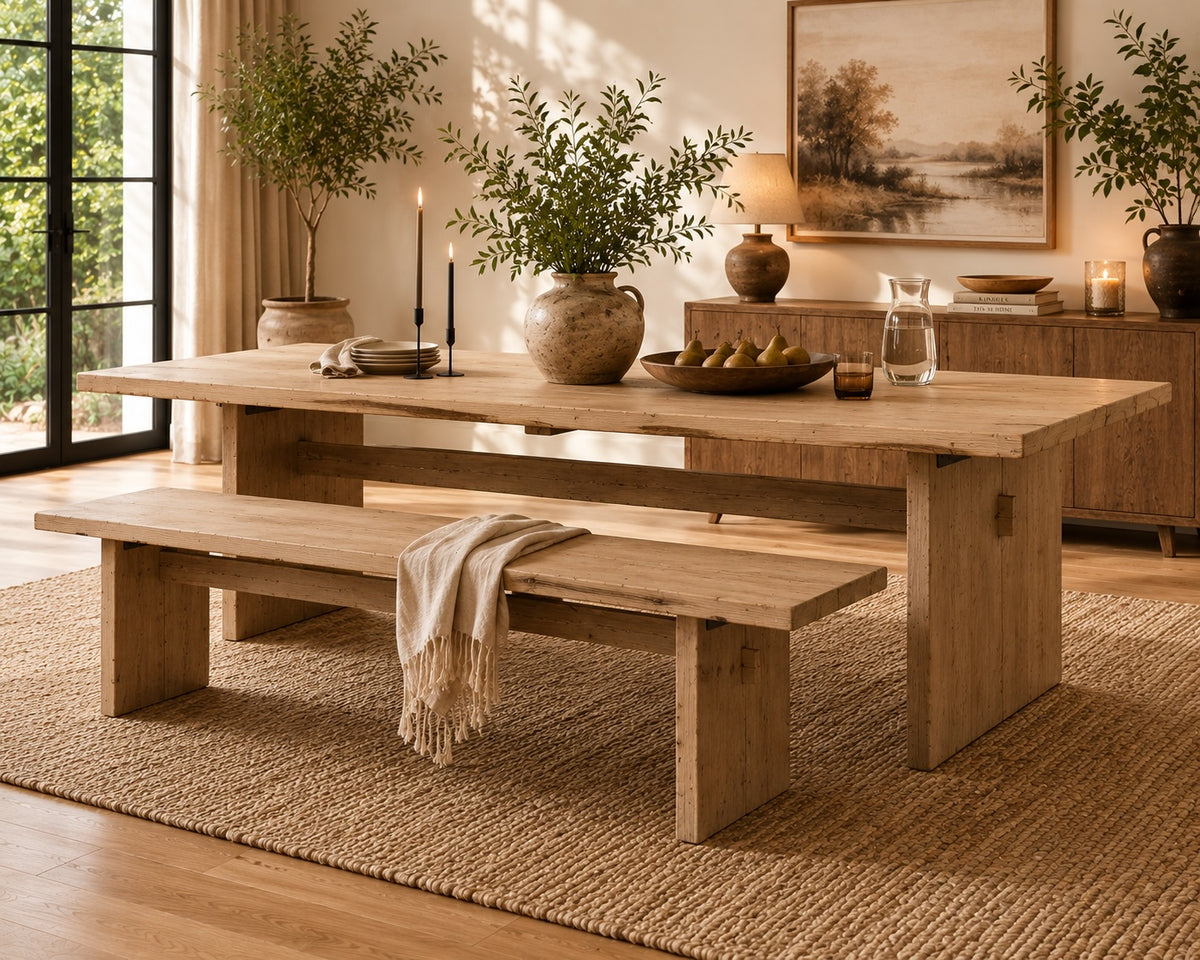 Capri Dining Table Weathered Natural Wood 8 ft PRE-ORDER ONLY
