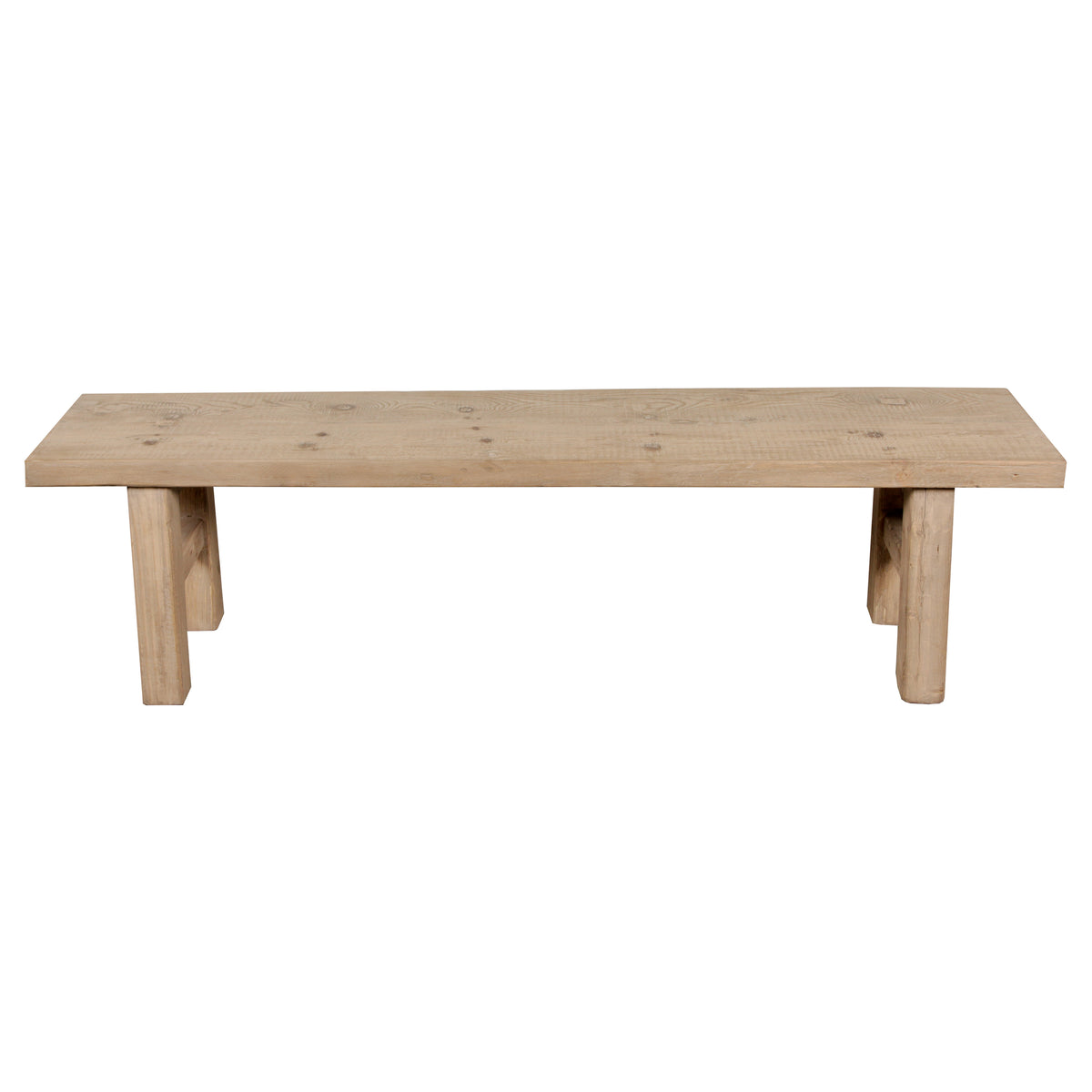 67-Inch-Wide Capri Bench with Weathered Natural Finish