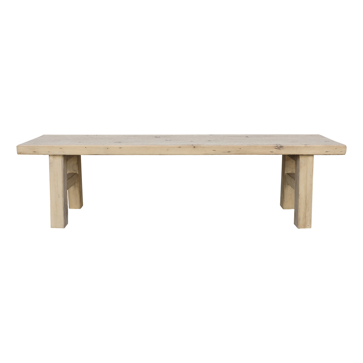67-Inch-Wide Capri Bench with Weathered Natural Finish