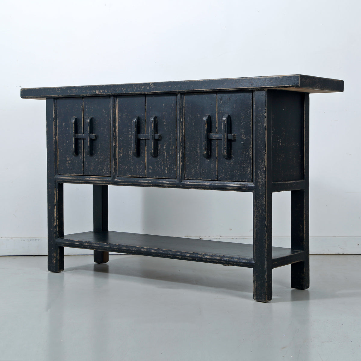 Approx. 63" Wide Three Doors Console Distressed Black