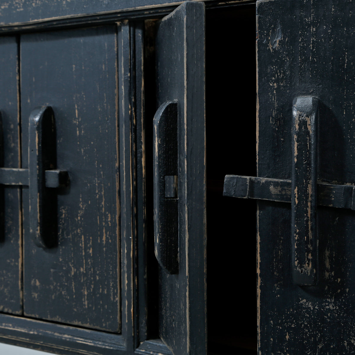 Approx. 63" Wide Three Doors Console Distressed Black