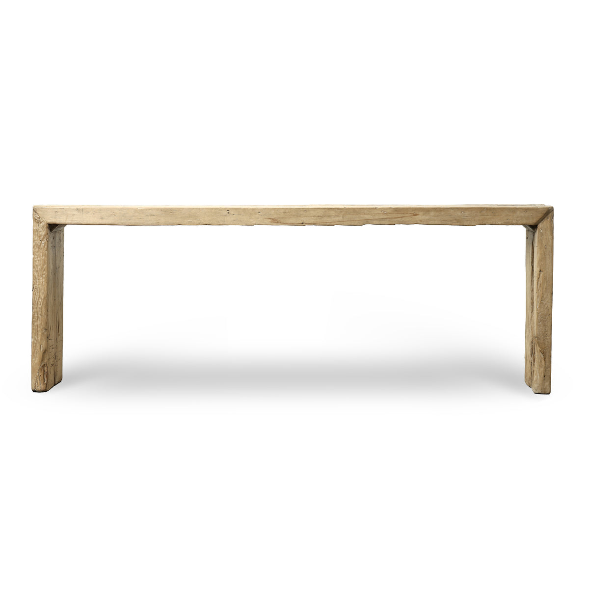 Vintage Waterfall Console Table Weathered Natural 94"W 13"D 34" H