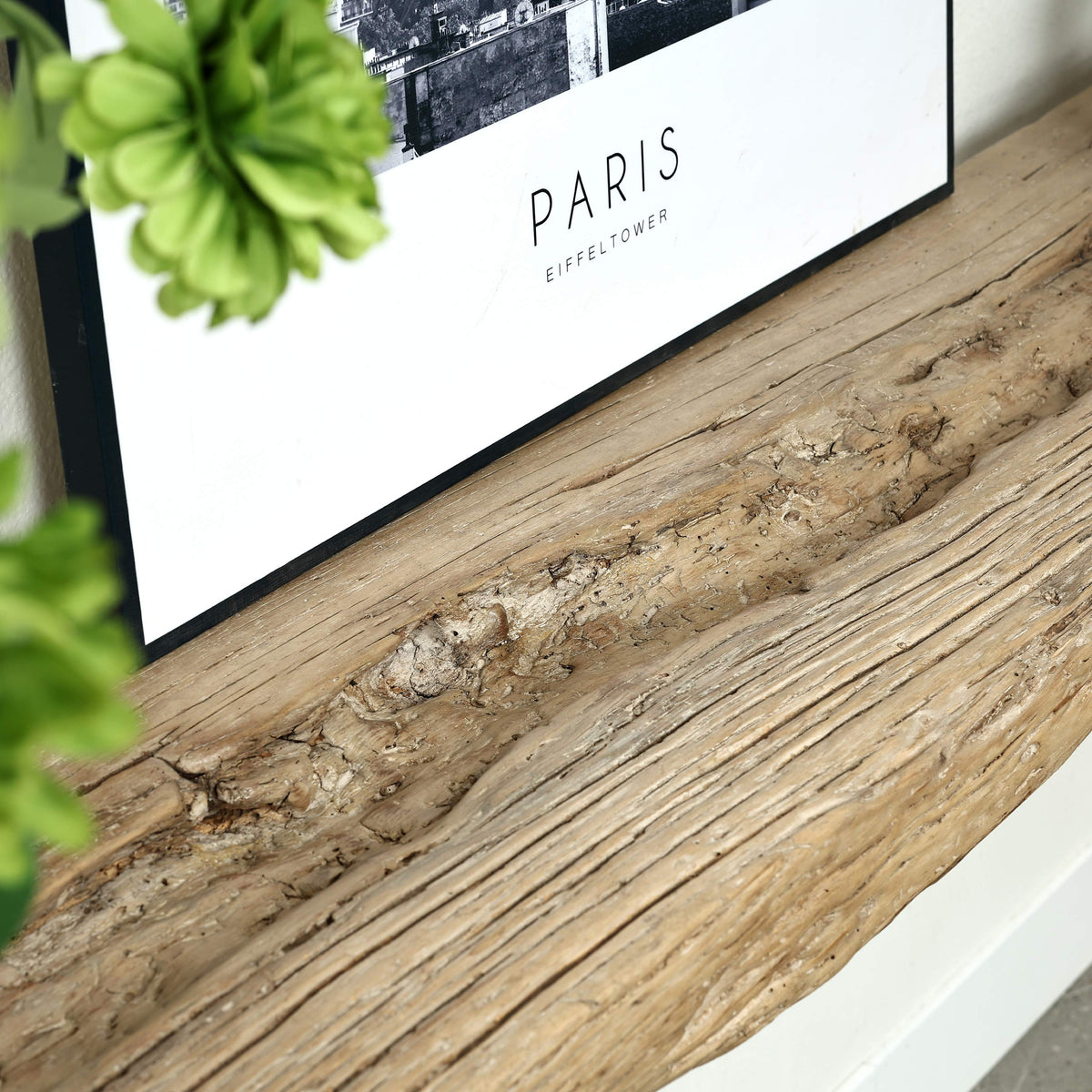 Vintage Waterfall Console Table Weathered Natural 94"W 13"D 34" H