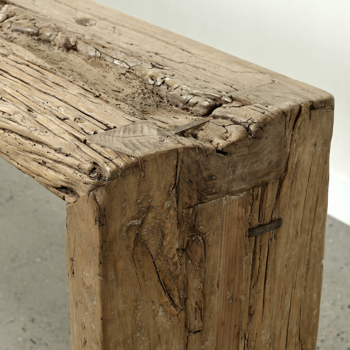 Vintage Waterfall Console Table Weathered Natural 94"W 13"D 34" H