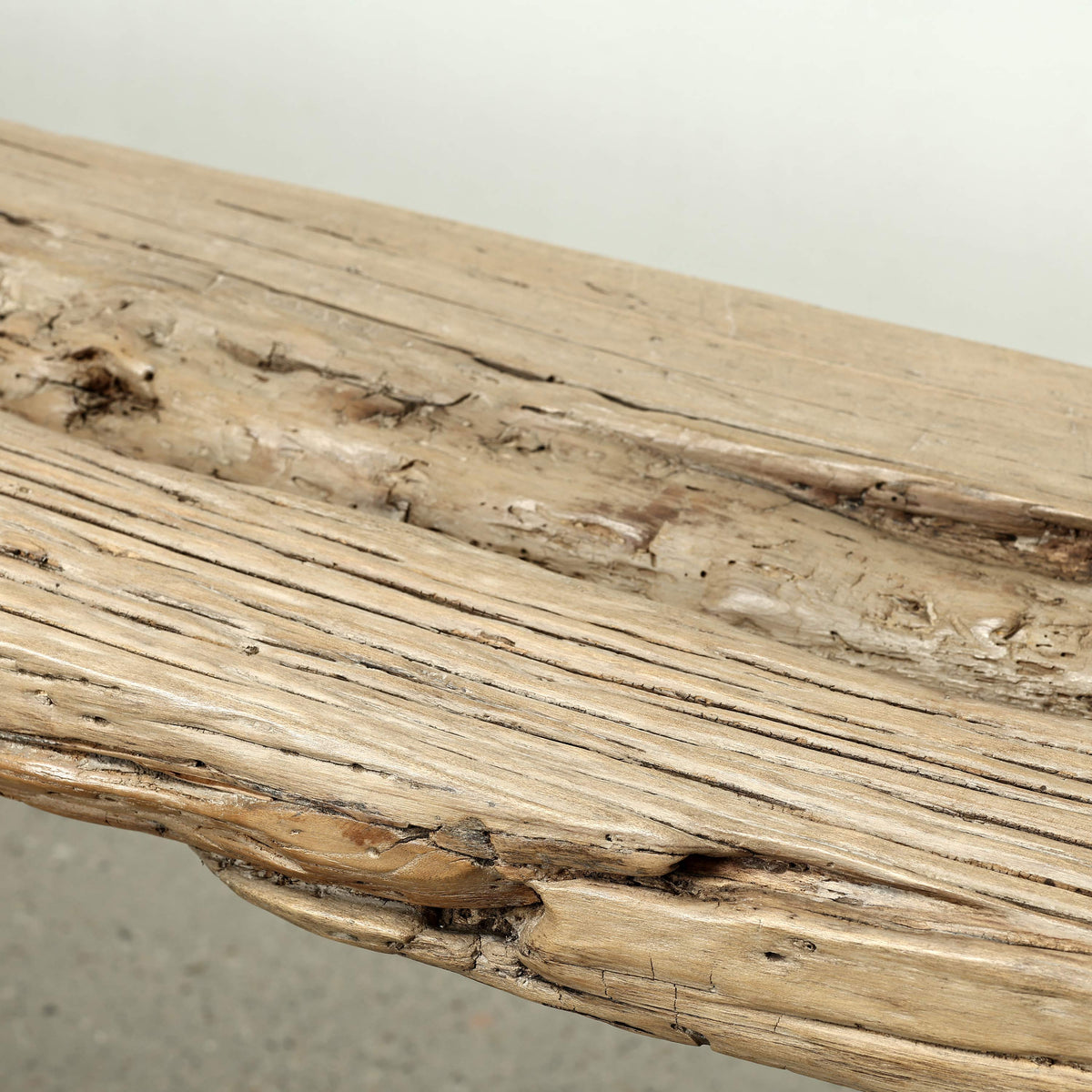 Vintage Waterfall Console Table Weathered Natural 94"W 13"D 34" H