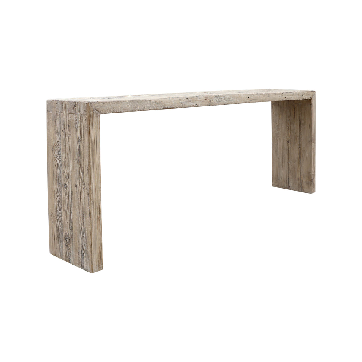 Vintage Waterfall Console Table Weathered Natural Approx.7-7.5ft Long