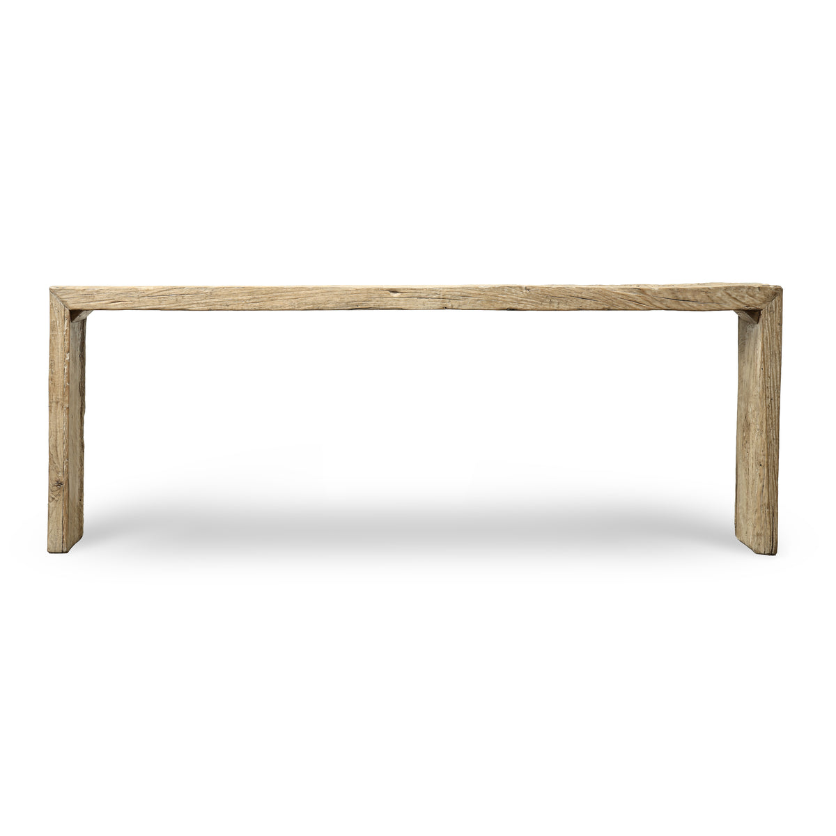 Vintage Waterfall Console Table Weathered Natural 94"W 13"D 34" H