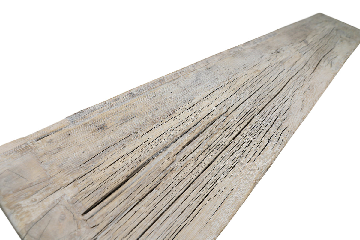 Vintage Waterfall Console Table Weathered Natural Approx.7-7.5ft Long