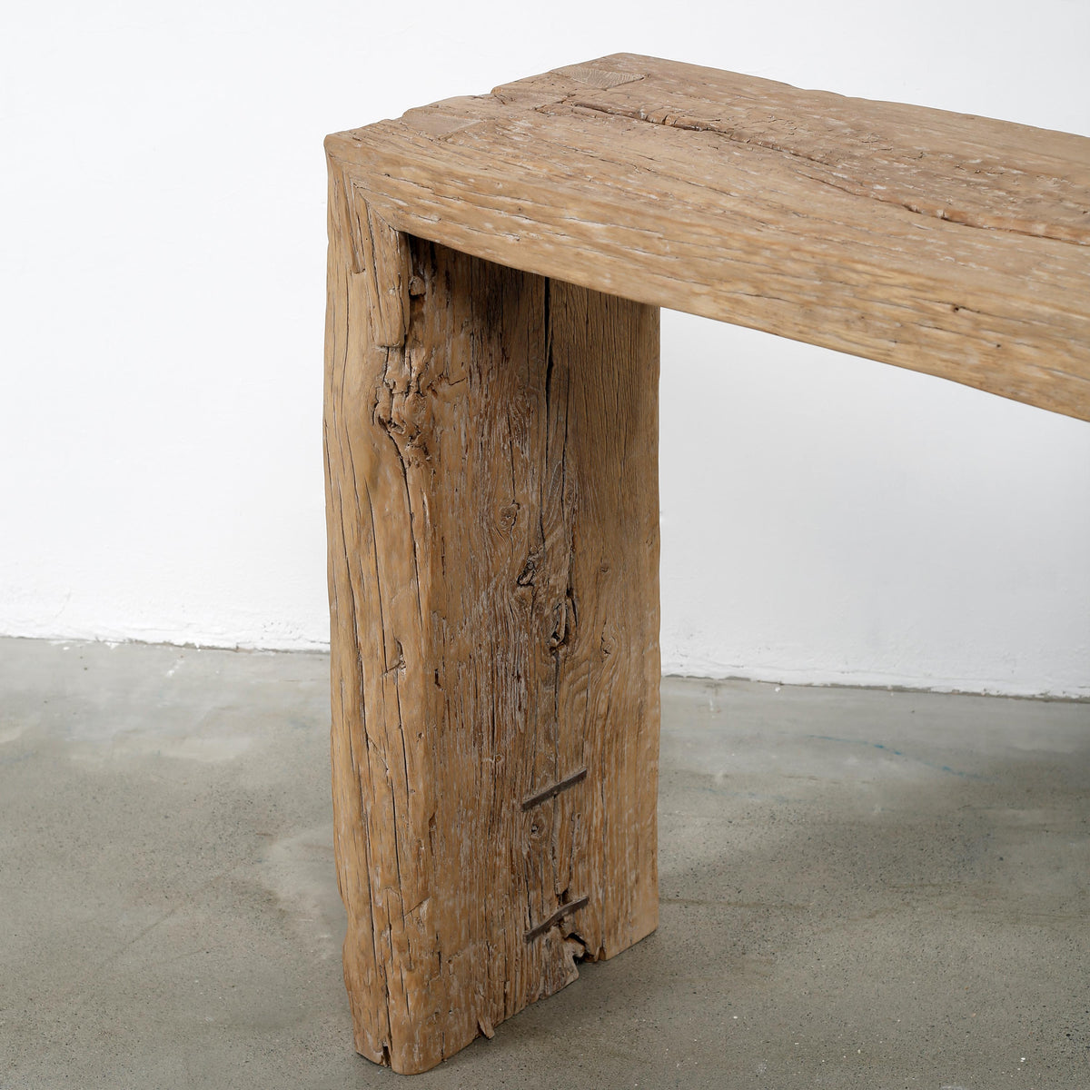 Vintage Waterfall Console Table Weathered Natural Approx.7-7.5ft Long