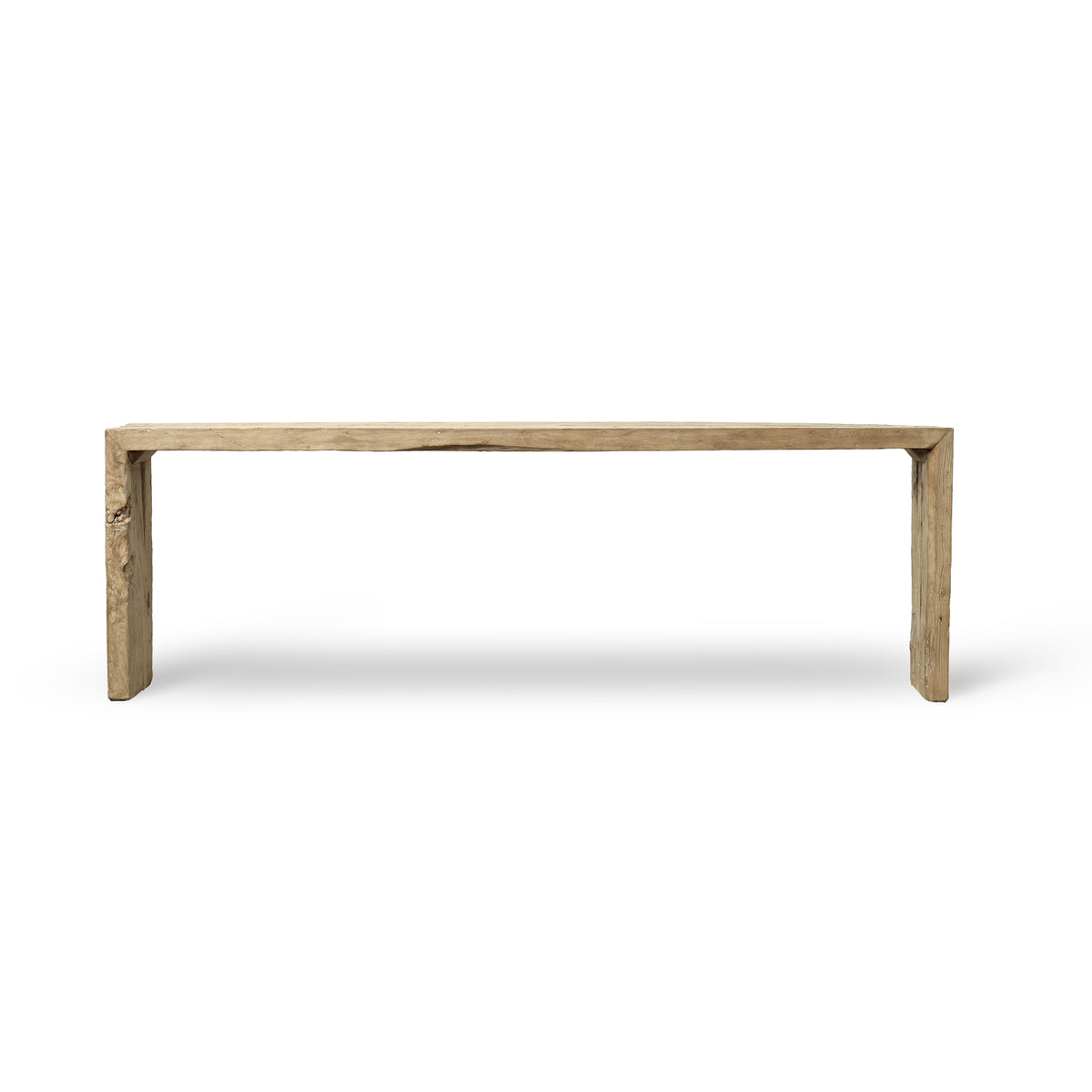 Approx. 106" Long Waterfall Console Weathered Natural (3.1" Thick Tabletop)