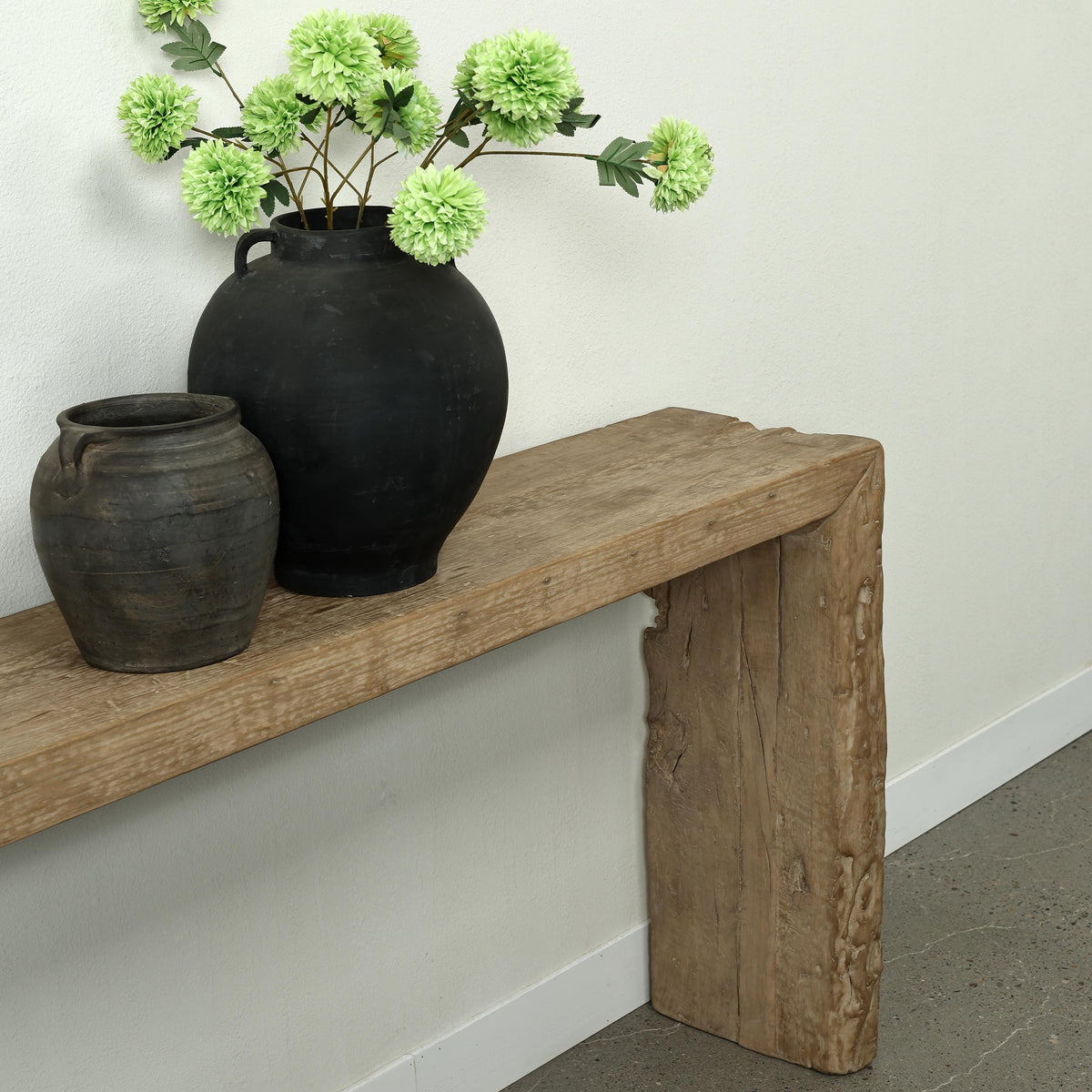 Approx. 106" Long Waterfall Console Weathered Natural (3.1" Thick Tabletop)