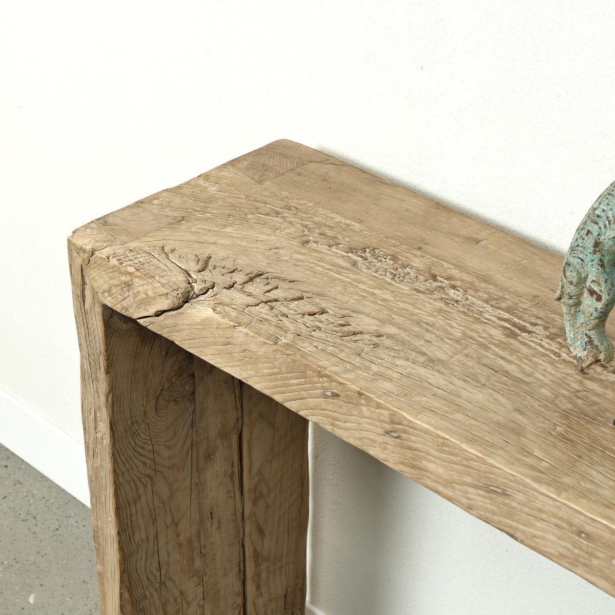 Approx. 106" Long Waterfall Console Weathered Natural (3.1" Thick Tabletop)