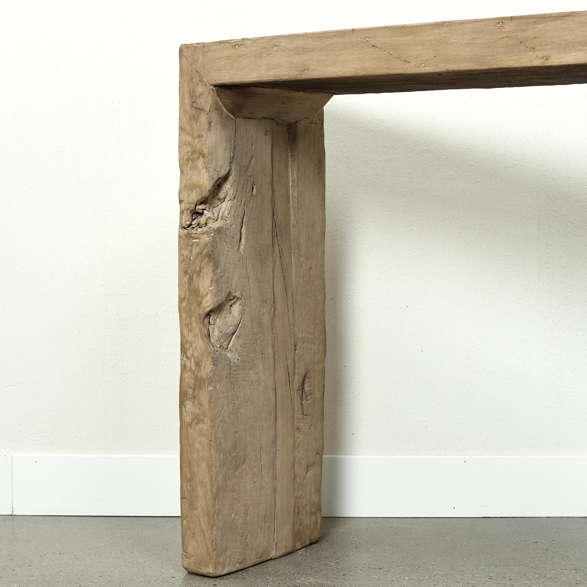 Approx. 106" Long Waterfall Console Weathered Natural (3.1" Thick Tabletop)