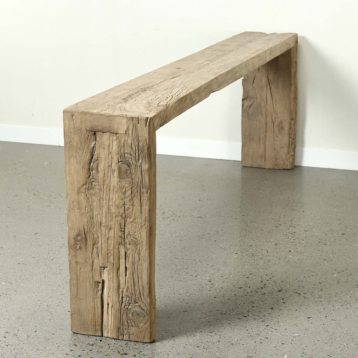 Approx. 106" Long Waterfall Console Weathered Natural (3.1" Thick Tabletop)