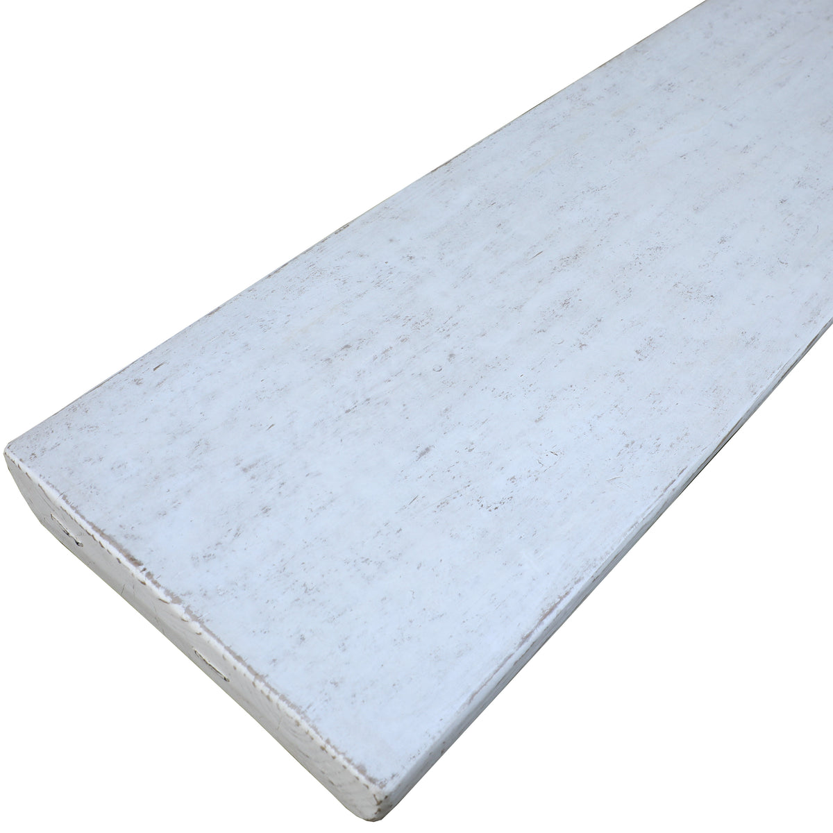 Approx. 67" Long 20-24 Inches Deep Live Edge Coffee Table with Barrel Legs Distressed White