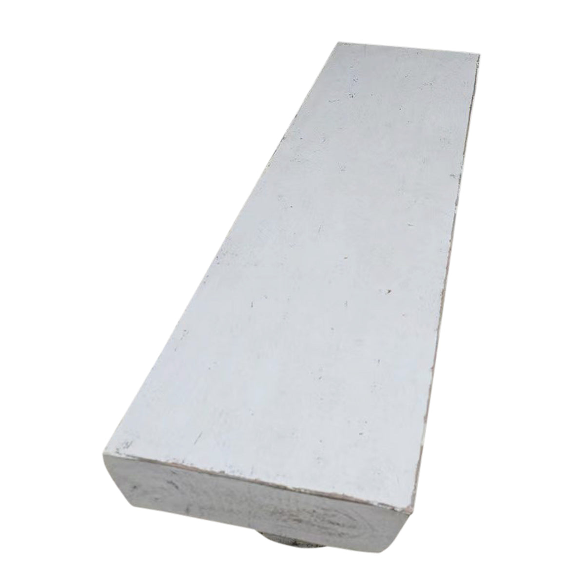 Approx. 67" Long 15-18 Inches Deep Live Edge Bench with Barrel Legs Distressed White Pre-order only