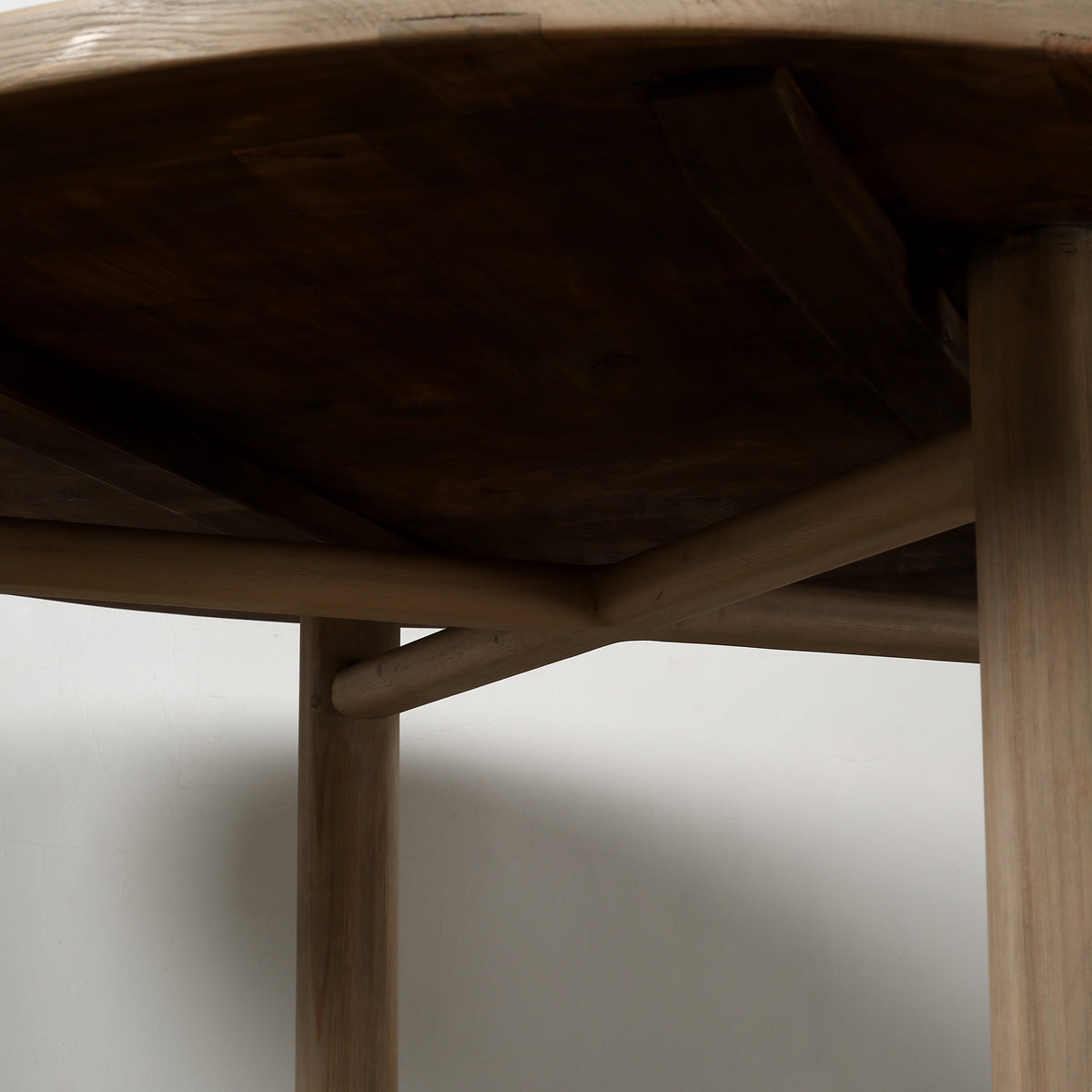 Capri Round Dining Table with Crossed Legs Weathered Natural 60x60x30H