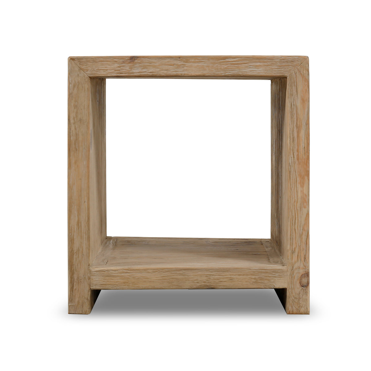 Waterfall side table with shelf