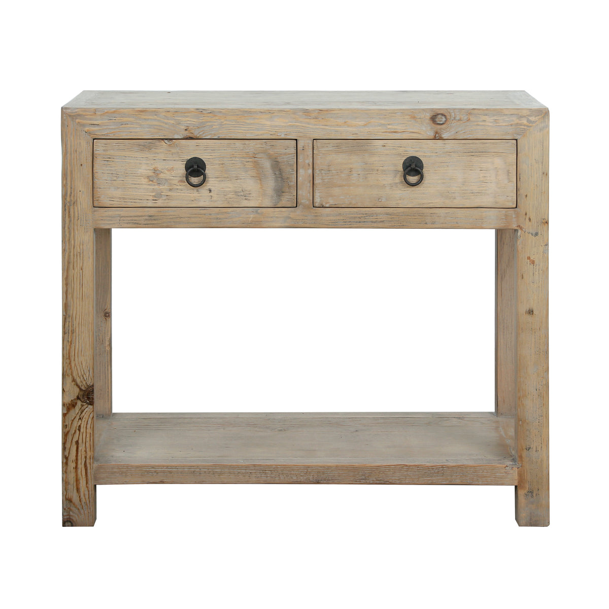 Two Drawers Console Weathered Natural 35x13.7x31.5H