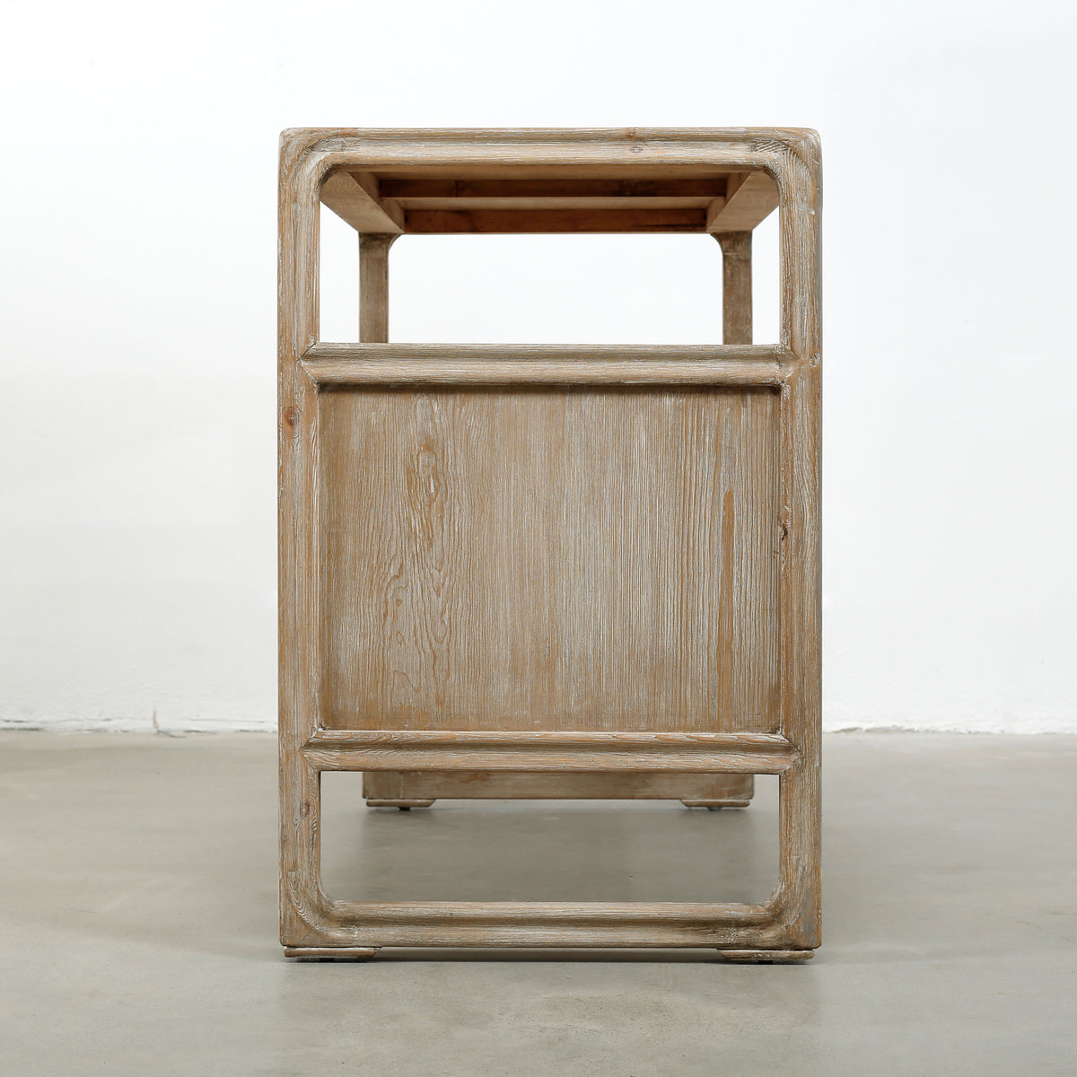 Ming two tones side table with 4 drawers antique off white 40x19x30