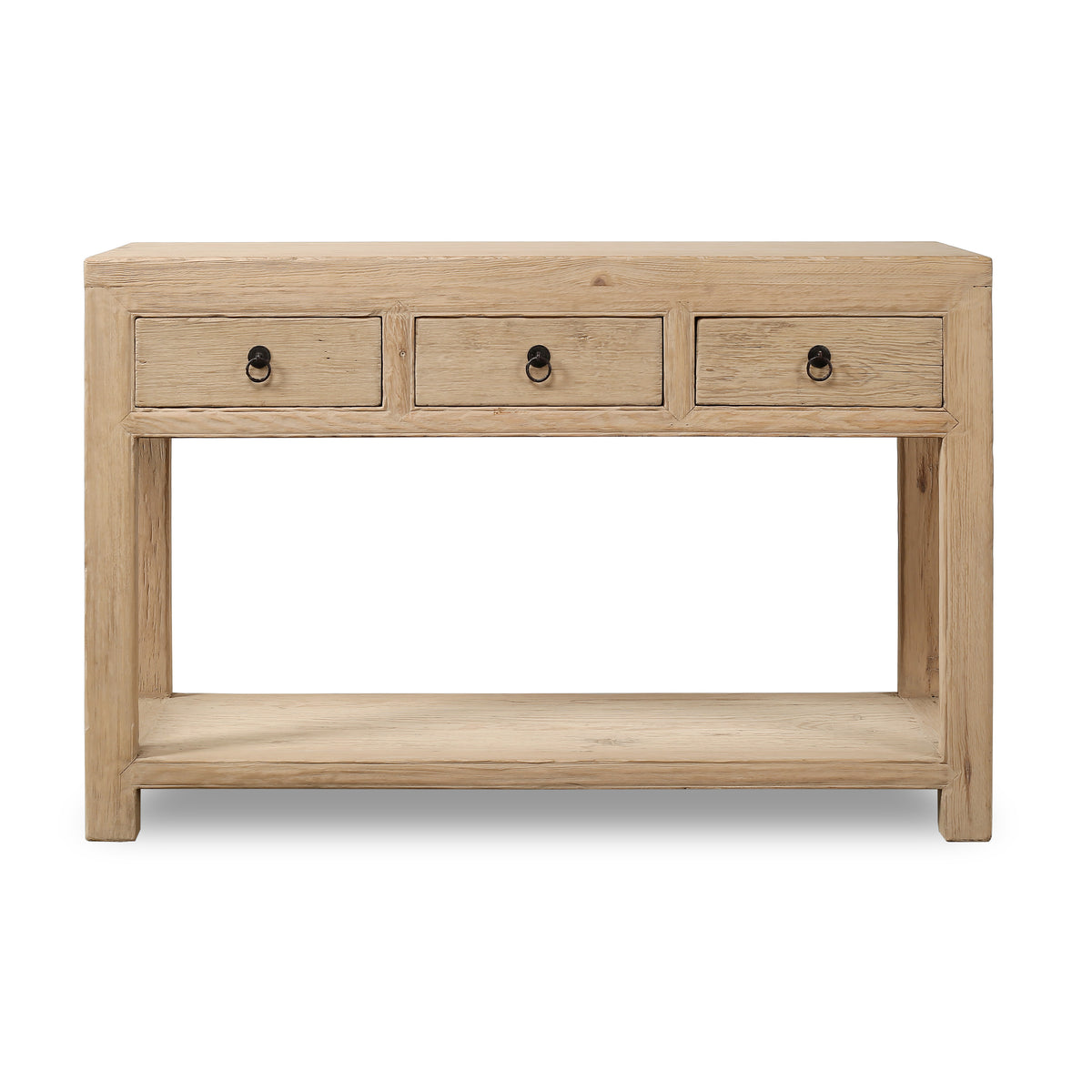 51" Capri 3 drawers sideboard weathered natural pinewood solid top