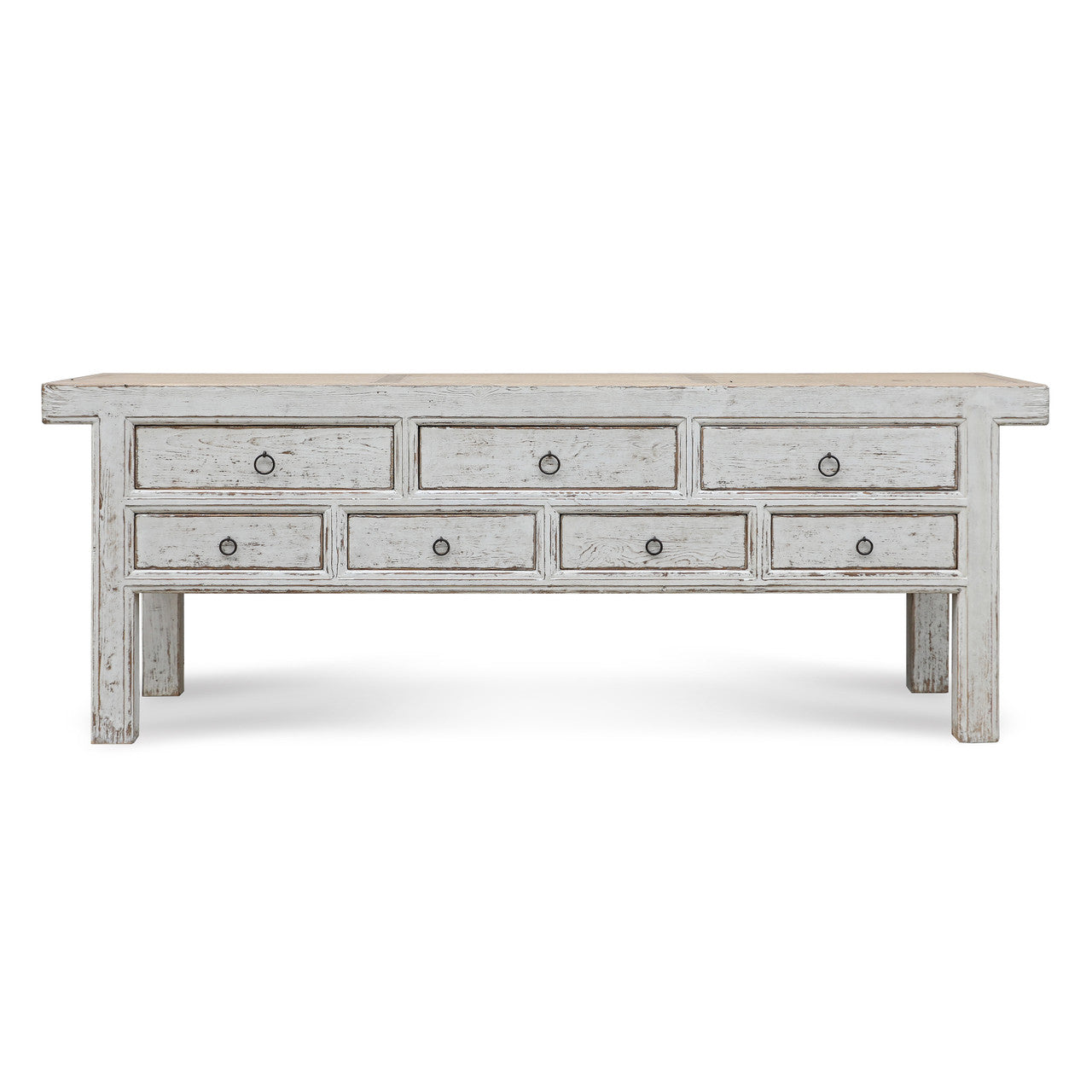 Amalfi Two-Tone Seven Drawer Sideboard | Distressed Finish