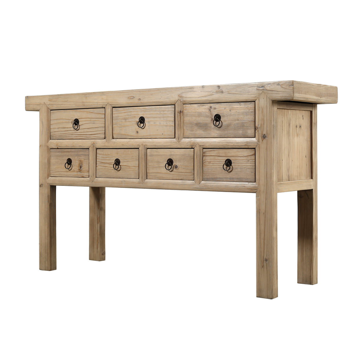 Capri 7 Drawers Sideboard Weathered Natural Pine 60x17x35H