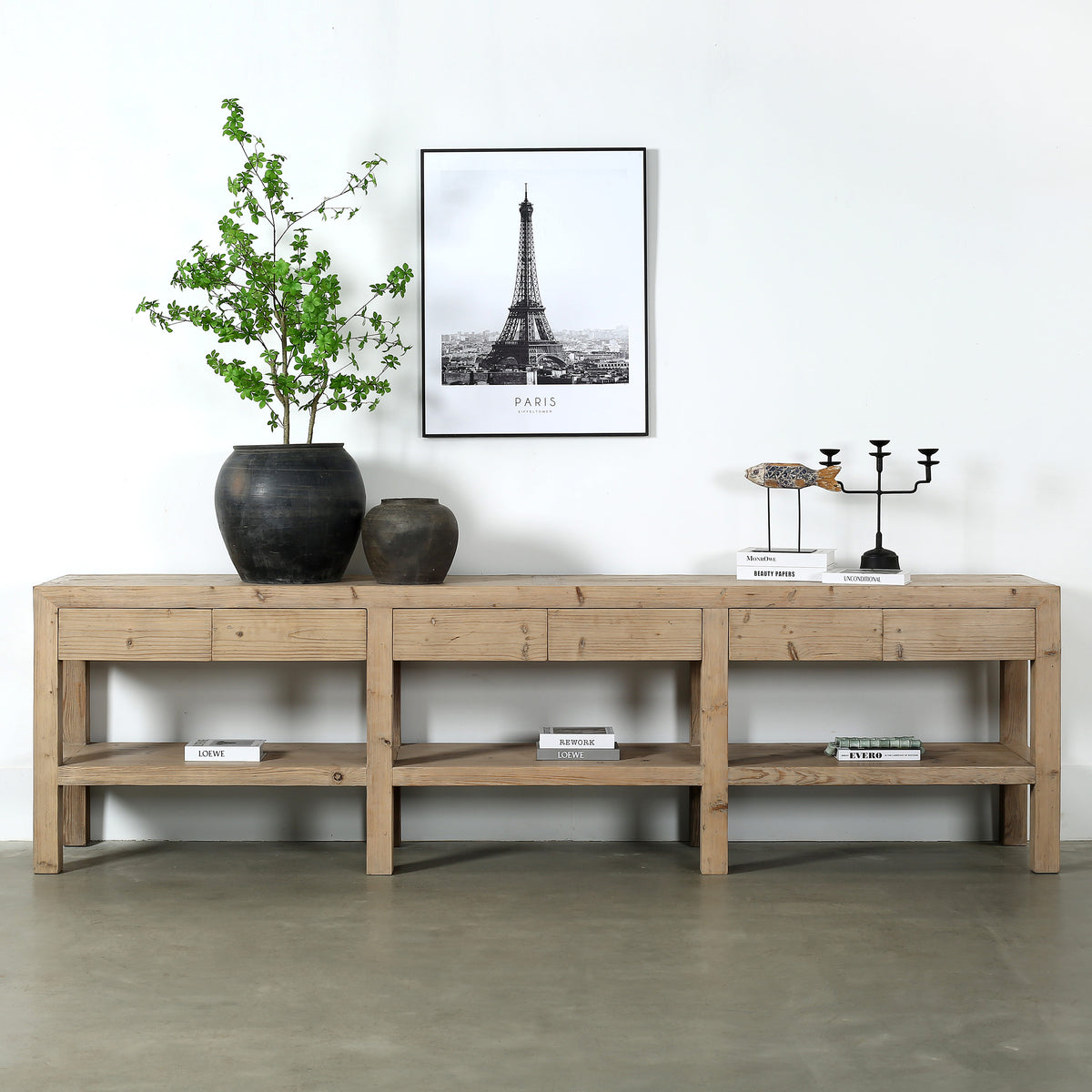Capri console table with 6 hiding drawers 116x20x32.5H