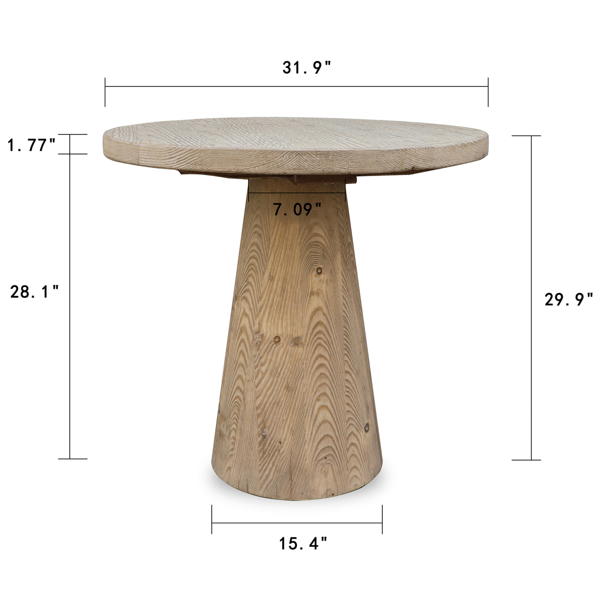 Catania 32" Round Table Weathered Natural